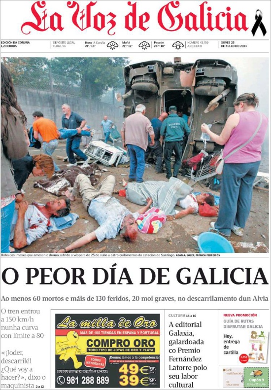 Portada diario La Voz de Galicia
